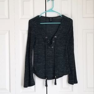 Rue 21 Dark Green Bell Sleeve Top, S